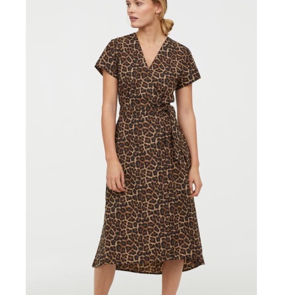 H&M Dresses & Skirts - H&M Leopard V Neck Button Down Dress 2